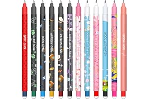 HTGWCG Lot de stylos gel effaçables - Erasable Ink Pens avec encre effaçable thermosensible, une variété de couleurs d'encre, 0,7 mm (12 stylos effaçables sur le thème des anime)