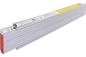 STABILA Typ składanej reguły 717, 2 m, biały, biały/żółty, metryczna waga szybkiego odczytu, funkcja kątowa, drewno z certyfikatem PEFC, złącza poliamidowe