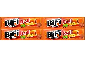 ‎BIFI BiFi Roll XXL – 4er Pack (4 x 70 g)– Snack im Teigmantel – Herzhafter, großer Salami Fleischsnack – Snack im Teigmantel