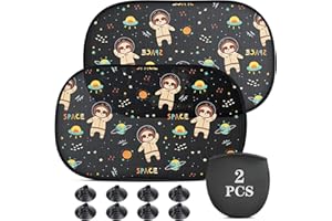 GOHHME Parasol de Coche con ventosas Protección Solar para Coche para Bebé y Niños 2PCS Parasol Coche Bebe Infantil Lateral Parasol Ventana Coche ​Autoadhesivos Fácil Instalación 51 * 31 cm