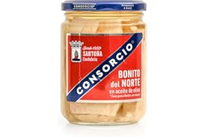 Consorcio - Bonito del Norte en Aceite de Oliva | Tarro de 400 gr | Bonito de Santoña con Aceite de Oliva y Sal en Tarro | 100% Natural