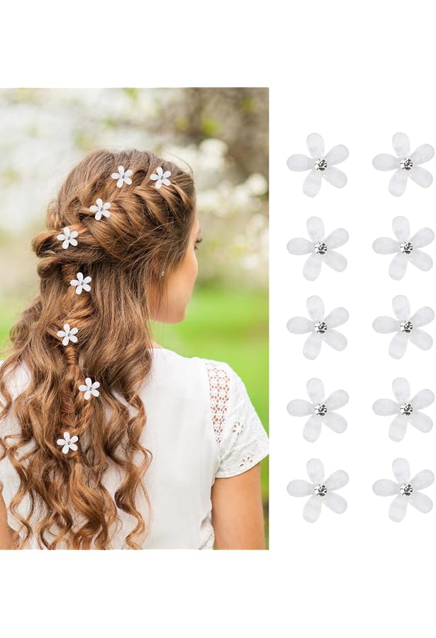 Lot De 8 Pinces à Cheveux épingles Fleurs En Métal - 5 Cm - Multicolores - Idéales Pour Une Coiffure Rapide Et Jolie !