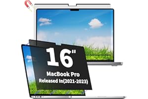 PHIMOOS Macbook Pro 16 Magnetic Privacy Protector,Privacy Screen Protector for Macbook Pro 16 Inch(2021-2023,M1/M2) A2141/A2485/A2780 Filter Laptop,Removable Anti Glare Blue Light