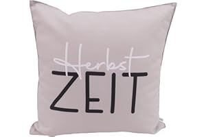 CB Home & Style Outdoor Garten Kissen Herbstkissen Herbstdeko Outdoorkissen Wasserabweisend 45x45cm mit Füllung (Herbstzeit Taupe)