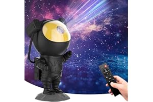 BESTYIJO Astronaute Projecteur Galaxy, D'étoile avec Nébuleuse, Minuterie et Télécommande, Lampe étoilée pour Chambre à Coucher et Projecteur de Plafond (Or Noir)