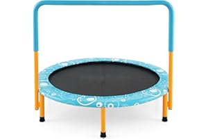 COSTWAY Trampolino Elastico per Bambini, Tappeto Elastico Pieghevole per Bambini con Copertura, Cuscinetti Antiscivolo e Maniglia, Ideale per Interno ed Esterno, Carico Massimo 150 kg