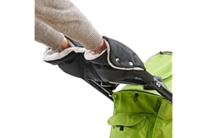 AONAT Moufles pour Poussette Imperméables et Coupe-Vent,Gants Chauffe-Mains Poussette avec Doublure Polaire Épaisse,Manchon Universel pour Poussettes,Landau et Buggy en Hiver