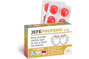 MUNDOHUEVO Caramelos de broma JEFEprofeno | Caja con 12 caramelos sin azúcar sabor cereza | Regalo divertido para jefes que aguantan, mandan y sobreviven al caos con huevos y sentido del humor