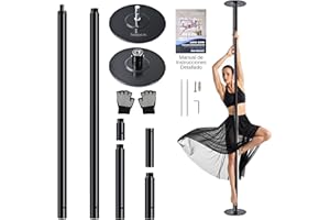 SereneLife barra pole dance, De baile, Plegable, Ejercicio, Para bailarinas, Principiantes, Ejercitadores, Atletas, Gimnasia, Fitness, Profesional, Clubes, Bares, Estudio, 1.21mts x 2