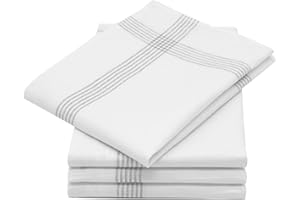 ‎ZOLLNER ZOLLNER 4er Set Geschirrtücher, Küchentücher, 50x70 cm, Leinen, weiß grau