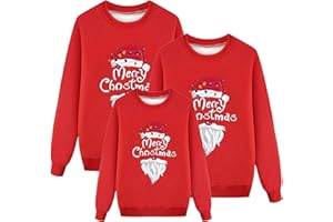 JVHYANFUL Weihnachtspullover Familie Set Damen Herren Kinder Lustig Weihnachtspulli Ugly Christmas Sweater Rundhals mit Wichtel Unisex Weihnachts Pullover Pärchen Weihnachtsoutfit Winterpullover Sweatshirt