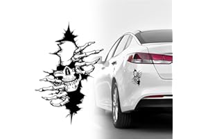 COSYSPARKS Pegatinas coche calaveras, 2 piezas grandes skull sticker 32 * 22cm horror car sticker 3D Coche Pegatinas Halloween autoadhesive Car Decoration sticker