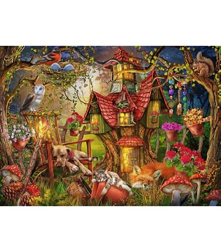 Puzzle Halloween 1000 Pezzi Vermont Christmas Company | Streghe, Formato 66x48 Cm | Pezzi Irregolari, Cartone Riciclato