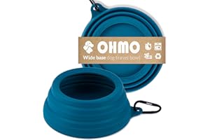 OHMO - Gamelle de Voyage pour Chien(1000ml), Grande gamelle d'eau Portable, étanche aux éclaboussures, Anti eclaboussure Anti-déversement du Mouvement de la Voiture Design Unique