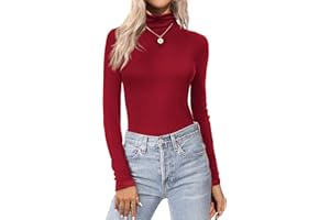 Ekouaer Haut Thermique Femme col Roulé Maillot de Corps à Manches Longues sous-Vêtements Automne Hiver Chaud, S-XXL