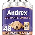 Andrex Ultimate Quilts Toilet Paper 48 Rolls, Air Pocket Technology for Soft, Thick Sheets - Bulk Pack of 48 Quilted Toilet Rolls, FSC Certified