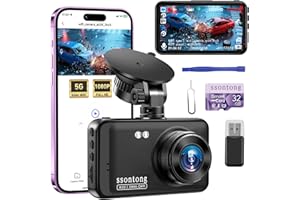 SSONTONG Car Dash Cam, WiFi/APP Control Dash Cam 1080P Dashcam 3" IPS Dash Camera with 32GB Card Car Camera with Night Vision, 170°Wide Angle Dash-cam Loop Recording G-sensor Motion Detection Parking Mode