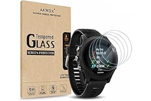 AKWOX 4 Stück Schutzfolie Kompatibel mit Garmin Forerunner 935 Schutzglas, 9H Härte Kratzfest Glasfolie für Garmin Forerunner 935 Displayschutzfolie