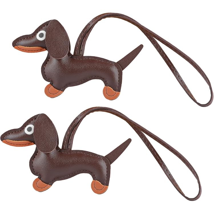2 Stück Dackel Schlüsselanhänger Aus PU-Leder – Niedliche Hundedeko Für Taschen & Schlüssel