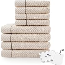 Set Asciugamani Zucchi 8 Pezzi - Cotone 550g/mq, Beige E Opale, Con Tavoletta Profumo - Foto 3