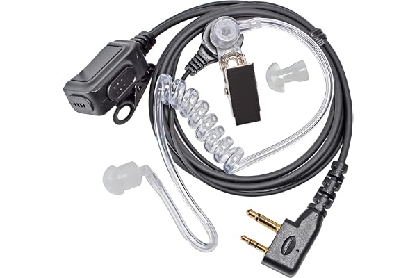 HYSHIKRA Microphone Casque pneumatique Transparent Compatible avec Midland G7 Pro G8 G9 Pro M24 M24 Plus M48 M99 G6 XT G7 XTR | Surveillance de sécurité Softair (1, Tube Transparent)