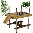 AMZTEMU Turtle basking platform large, Turtle accessories, Turtle tank, Turtle ramp, Terrapin tank, Turtle dock with Green Dill and Sucker -SIZE:L