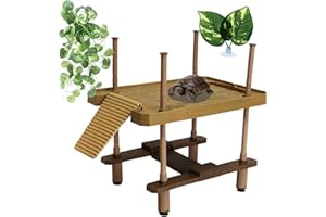 AMZTEMU Turtle basking platform large, Turtle accessories, Turtle tank, Turtle ramp, Terrapin tank, Turtle dock with Green Dill and Sucker -SIZE:L