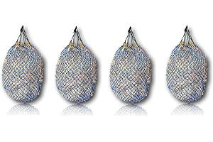 Pferdelinis Heunetz für Pferde, Heunetz engmaschig optimal zur Beschäftigung für Pferde 3x3 Heutasche 4,5 kg Füllgewicht (4X Blau)