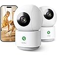 AOSU 2 Pack Indoor Camera with Motion Tracking, Security Camera Indoor Work with 5G/2.4G WiFi, Baby Monitor Supports 360° Pan-Tilt Scenes Preset, One-Touch Calling, Dome Camera Compatible with Alexa