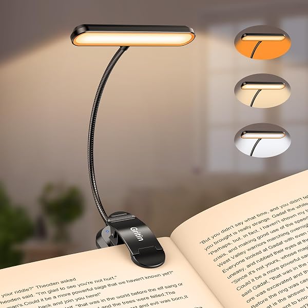Gritin 19 LED Book Light, Reading Light Book Lamp for Reading at Night with Memory Function, 3 Eye-Protecting Modes& 5 Brightness Levels, Large Lamp Area, Long Battery Life, 360° Flexible for Reader - 1
