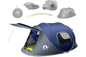 Night Cat Pop Up Tent 2 4 Person: Waterproof Camping Tent Easy Setup for Picnic Festival in Park Backyard Garden