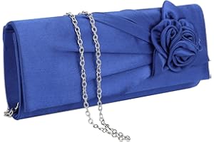 EVEOUT Pochettes et clutches Sac à main pour Femme Satin avec cristal Sac de Soirée bourse de mariée pour mariage