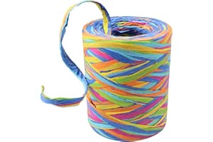 WAKIHONG Nastro di Carta in Rafia Multicolore Miscelazione a 6 Colori per Confezioni di Bouquet, Confezioni Regalo, Fai-Da-Te Fatto a Mano