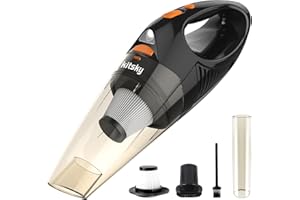 kitsky Handheld Vacuum - Car Vacuum Cleaner Cordless with Powerful Suction, Portable HandHeld Vacuuming Cordless - for Sofas, Mattresses, and Windows (Gold(12000PA))
