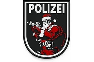 ‎PATCH FORCE Patch Force - Polizei Weihnachtspatch (farbig) - Als Abzeichen für Polizeiuniform, Schutzweste, Einsatztasche, Jacke, Kostüm oder Rucksack - 3D rubber klett patch