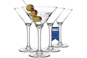 VOLARIUM CRYSTALIA Set 4 Premium Bicchieri da Martini Cocktail 175 ml 100% SENZA PIOMBO. Set Coppa Vetro Martini Cocktail