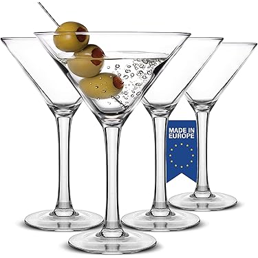 Srgeilzati 8er Set Gerippte Martini Gläser 300ml - Vintage Cocktailgläser Für Homebar