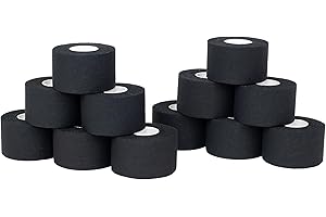 Cinta adhesiva deportiva Tape 3,8cm x 10m. Pack de 12 unidades. Tape ideal para deporte, rehabilitacion y fitness. Marca Vendari (Negro)