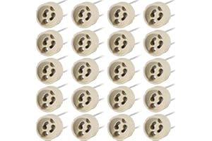 Tsling 20PCS GU10 Lamp Holders,GU10 Bulbs Ceramic Lamp Bases With 0.75mm² Silicone Wire,2A/250V,Ceramic Socket Adapter Fitting for Downlights,Halogen,CFL,LED Bulbs