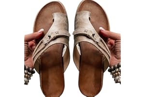 ALMAK Damskie kapcie, stylowe, ortopedyczne sandały, korekcja haluksuów, skórzane sandały z odkrytymi palcami, płaskie sandały, na lato, na co dzień, buty plażowe