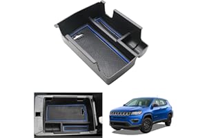 GAFAT Nuova J eep Compass 2021-2024 2025 Vano Portaoggetti per Bracciolo Secondario Organizer da Braccioli per Console Centrale, Compass 2023 Accessori (Blu)