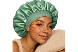 YANIBEST Silk Bonnet for Sleeping Women, Double Layer Hair Satin Bonnets with Elastic Band, Sleep Cap Curly Natural Hair