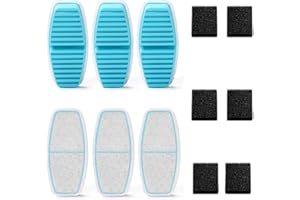 FOFNON 12 Filtri Fontanella per Gatti, 6 Pezzi Filtro + 6 Pezzi di Spugna, Tripla Filtrazione, Adatto per "B0CQXCHCMM" & "B0CQXCHQJV"