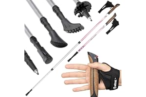 ATTRAC Bastoncini nordic walking »Lady« con sistema telescopico, anti-shock e ammortizzante - Bastoni per camminata nordica con impugnatura in sughero e lunghezza regolabile + PDF workout