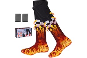 Thotvend Calze Riscaldate a Batteria 5000mAh, Calzini Riscaldati Elettrici con 3 Livelli di Temperatura, Lavabili in Lavatrice, per Sci, Campeggio, Escursionismo, Uomo e Donna