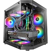 Mars Gaming MC-3TLITE, MicroATX Gaming Case, Triple Continuous Tempered Glass, 120mm Rear FRGB Fan, Dual Camera Structure, Co