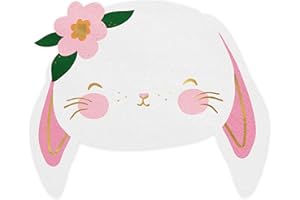 HIKIHOORAY Kaninchen Servietten – 20 Stück – 14,5 x 12 cm – Papierservietten in Hasenform – niedliche Tier-Servietten für Kindergeburtstag, Ostern, Frühling, Tierparty