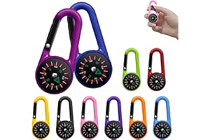 VIVIDRISE 10 Stück Kompass Mit Karabinerhaken, Mini kompass Schlüsselanhänger Outdoor, Bunt Tragbarer Kompass Kinder Karabiner für Camping Wandern Bergsteigen Angeln Geschenk Mitgebsel Kindergeburtstag 10 jahre
