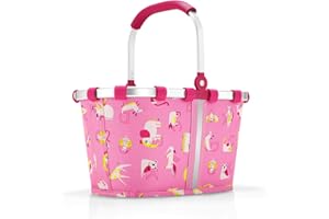 reisenthel carrybag XS kids – Stabiler Einkaufskorb XS im Kids Design mit praktischer Innentasche und refelktierendem Streifen – Namensschild auf der Innenseite - wasserabweisendes Design pink