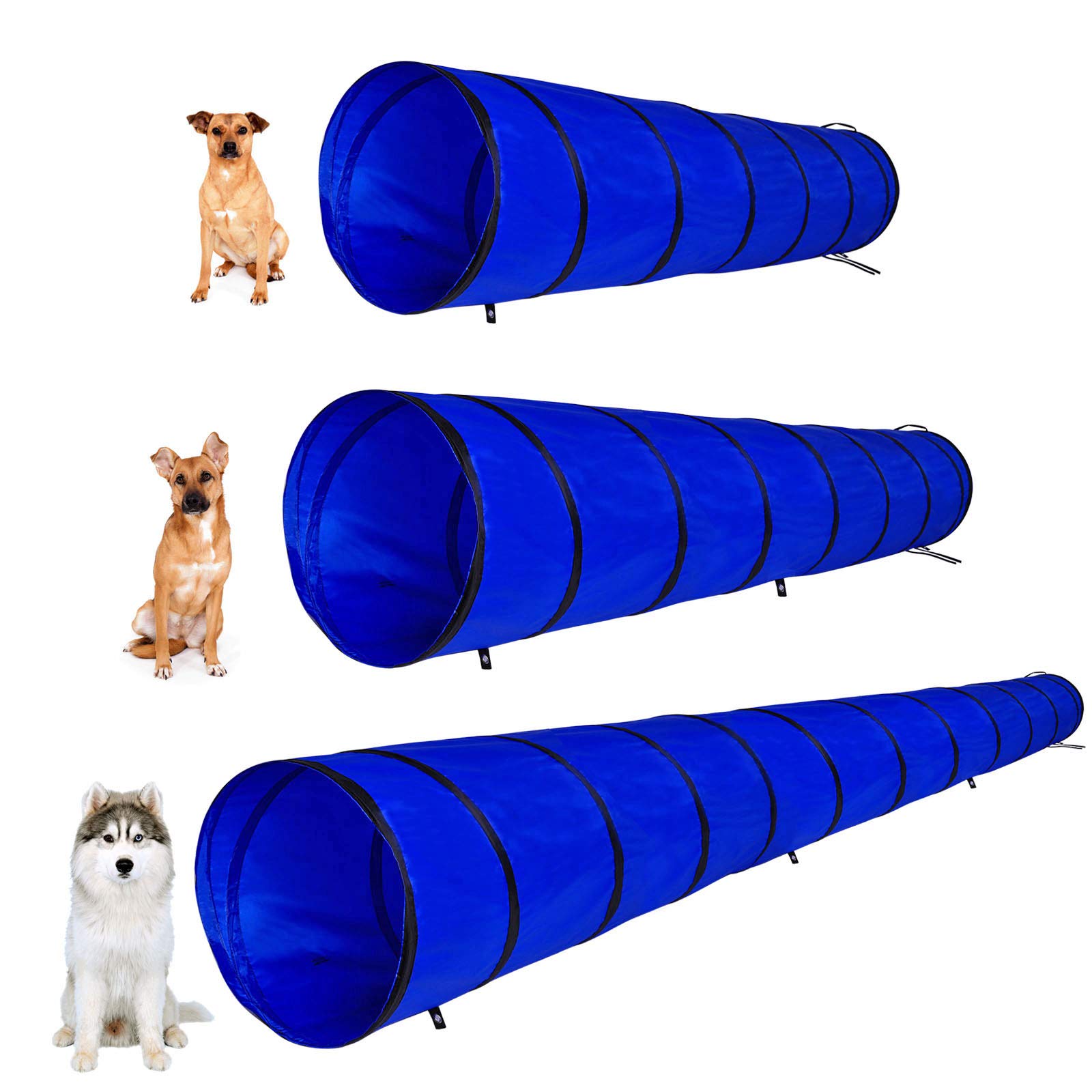 dibea Dog Tunnel Play Tunnel Dog Cave Agility Tunnel Blue Size (L) 500